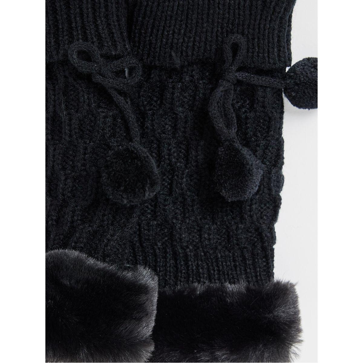 قفازات يد مع فرو صناعي-women-winterwear-gloves-image-4