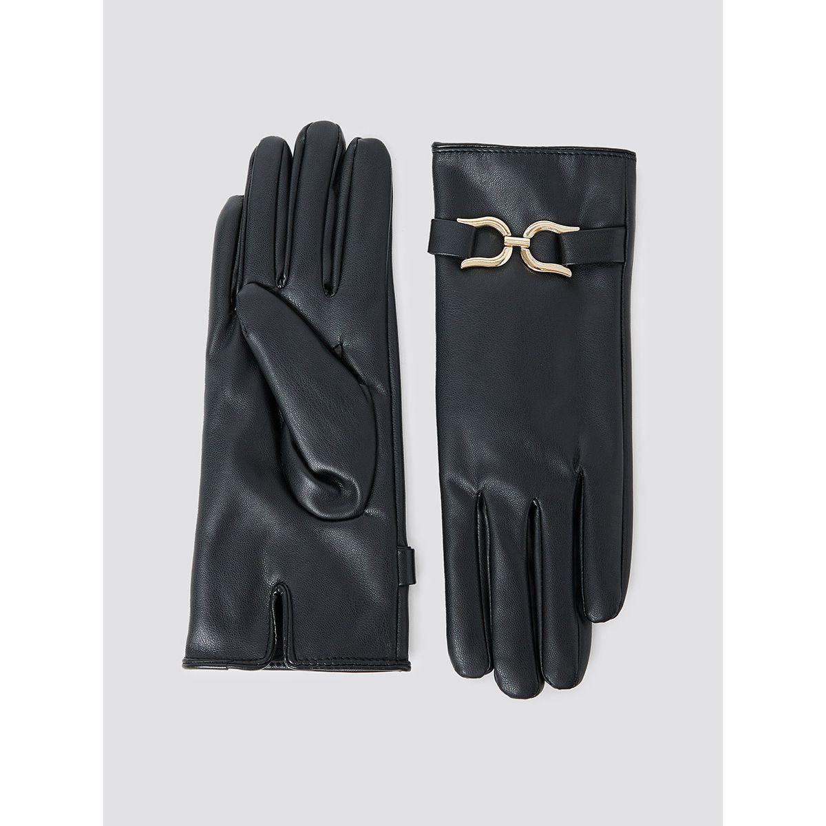قفازات يد مزينة بحلية معدنية-women-winterwear-gloves-image-2