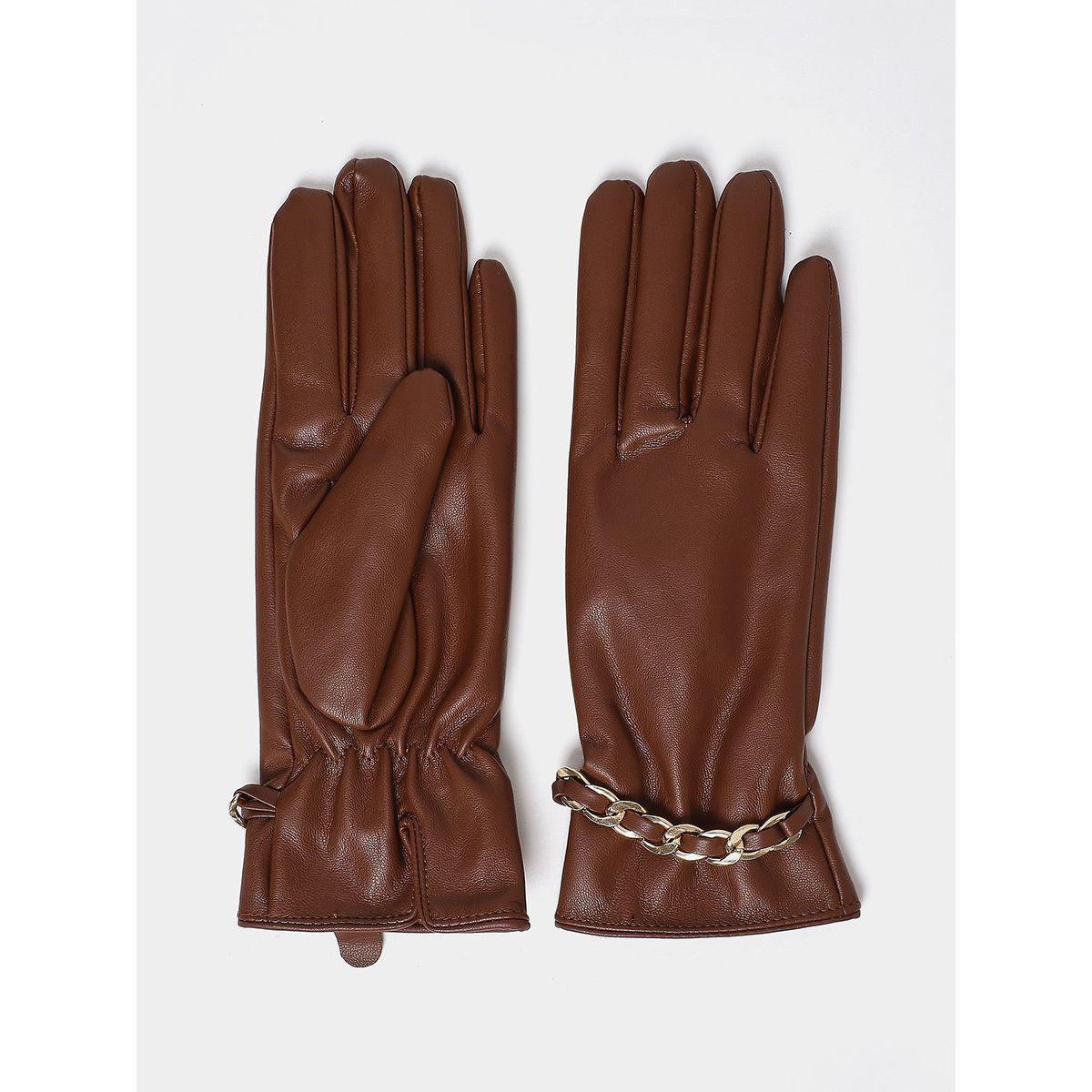 قفازات شتوية مزينة بسلاسل-women-winterwear-gloves-image-1