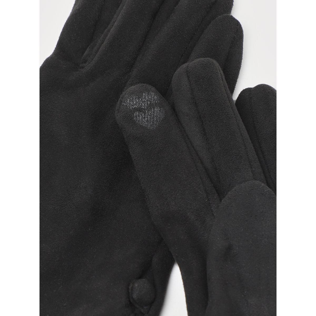 Styli Plain Gloves with Heart Print on Finger-women-winterwear-gloves-image-4