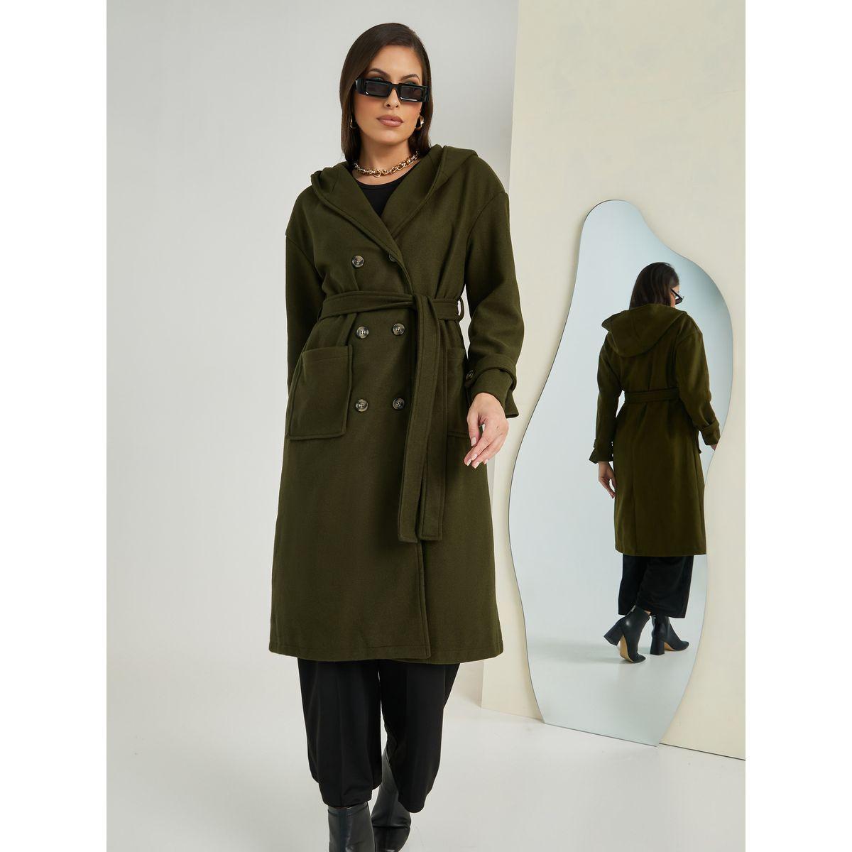 Styli Regular Fit Wool Like Hooded Double Breasted Coat with Belt-women-clothing-coatsandjackets-coats-image-5