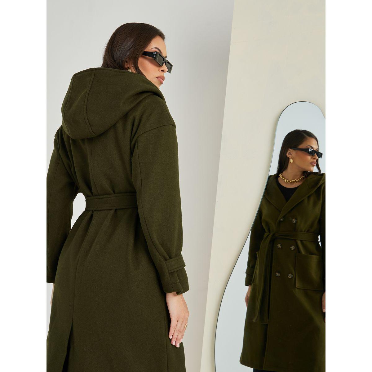 Styli Regular Fit Wool Like Hooded Double Breasted Coat with Belt-women-clothing-coatsandjackets-coats-image-6
