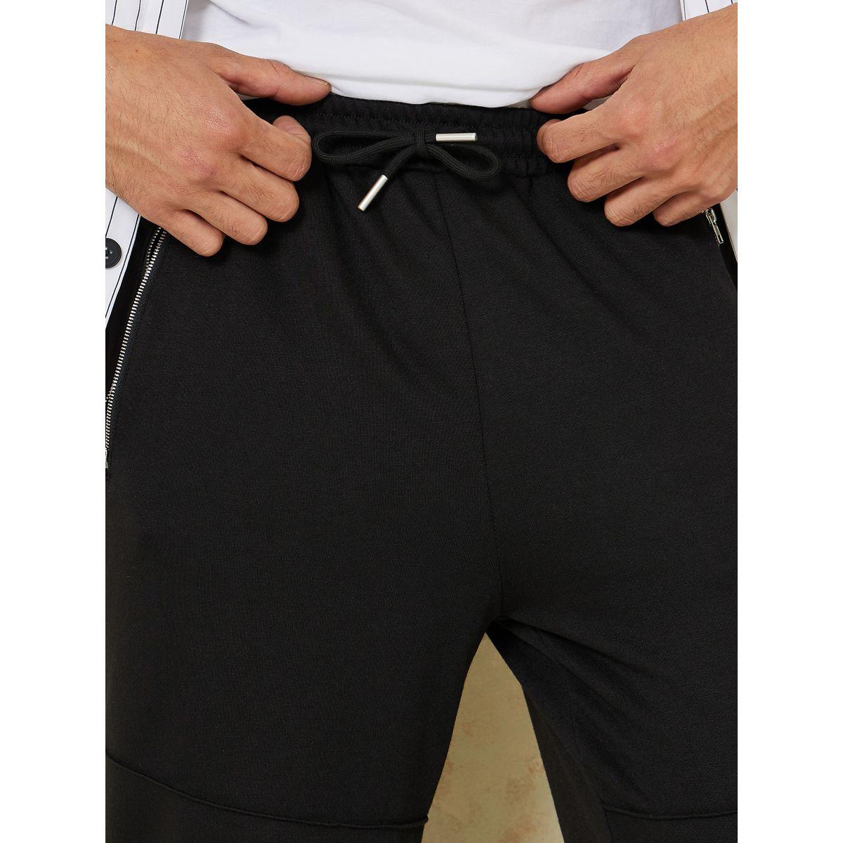 Styli Zipper Pockets Paneled Jogger with Drawstring Detail-men-clothing-bottoms-joggers-image-3