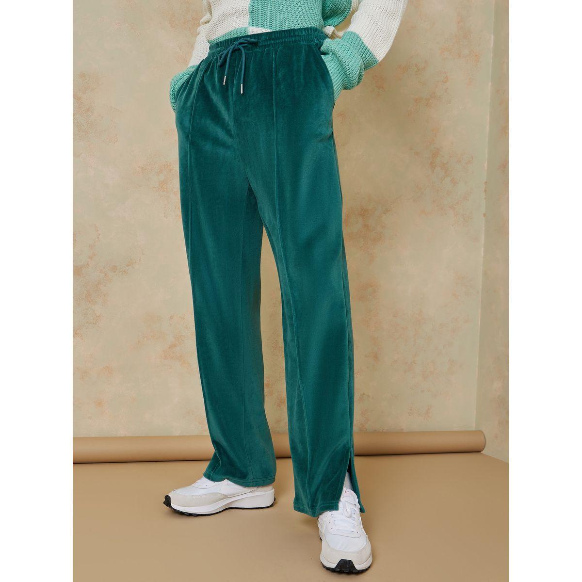 Styli Velour Split Hem Jogger with Drawstring Detail-men-clothing-bottoms-joggers-image-1