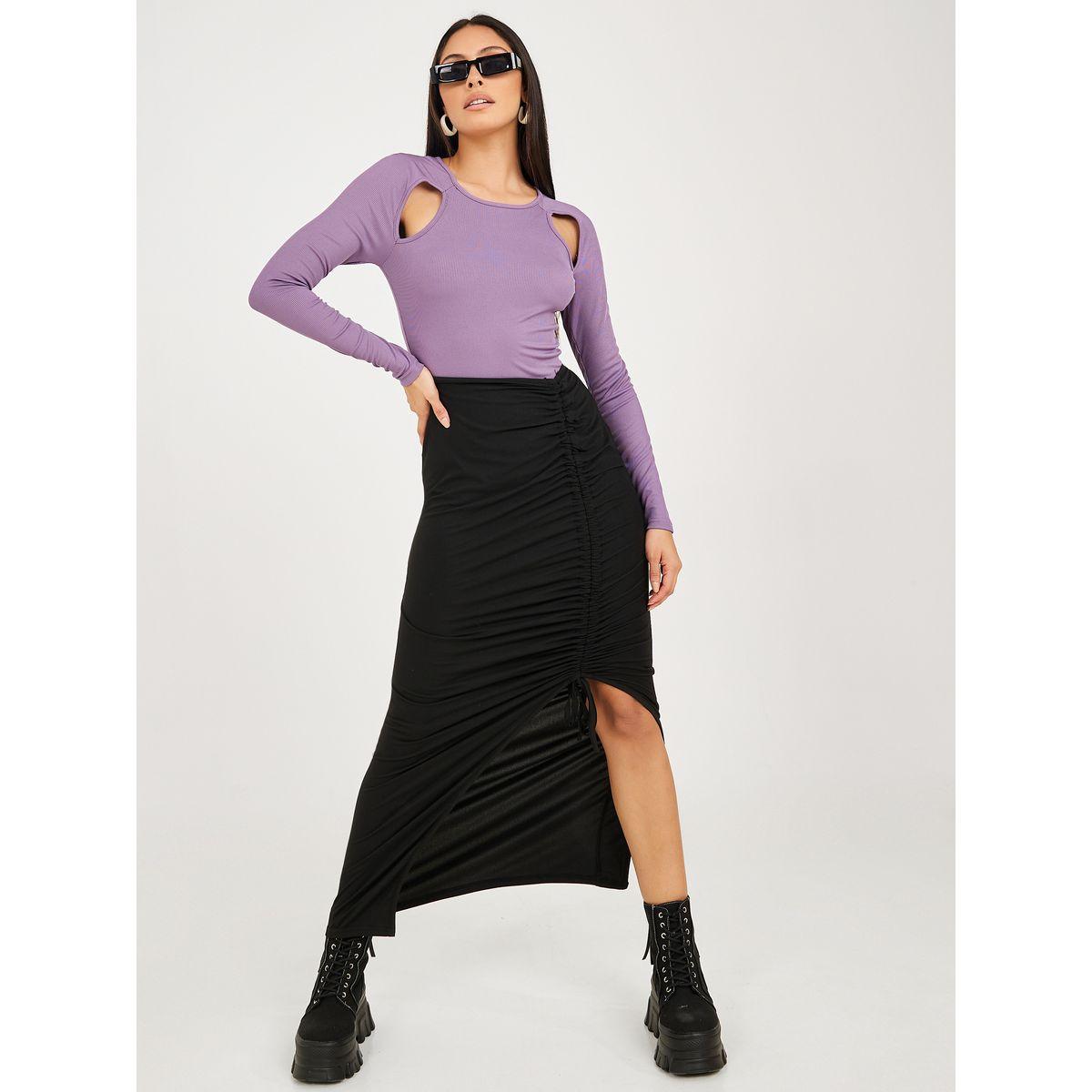 Styli Long Sleeves Cut-Out Detail Knit Fitted Bodysuit-women-clothing-tshirts-image-3