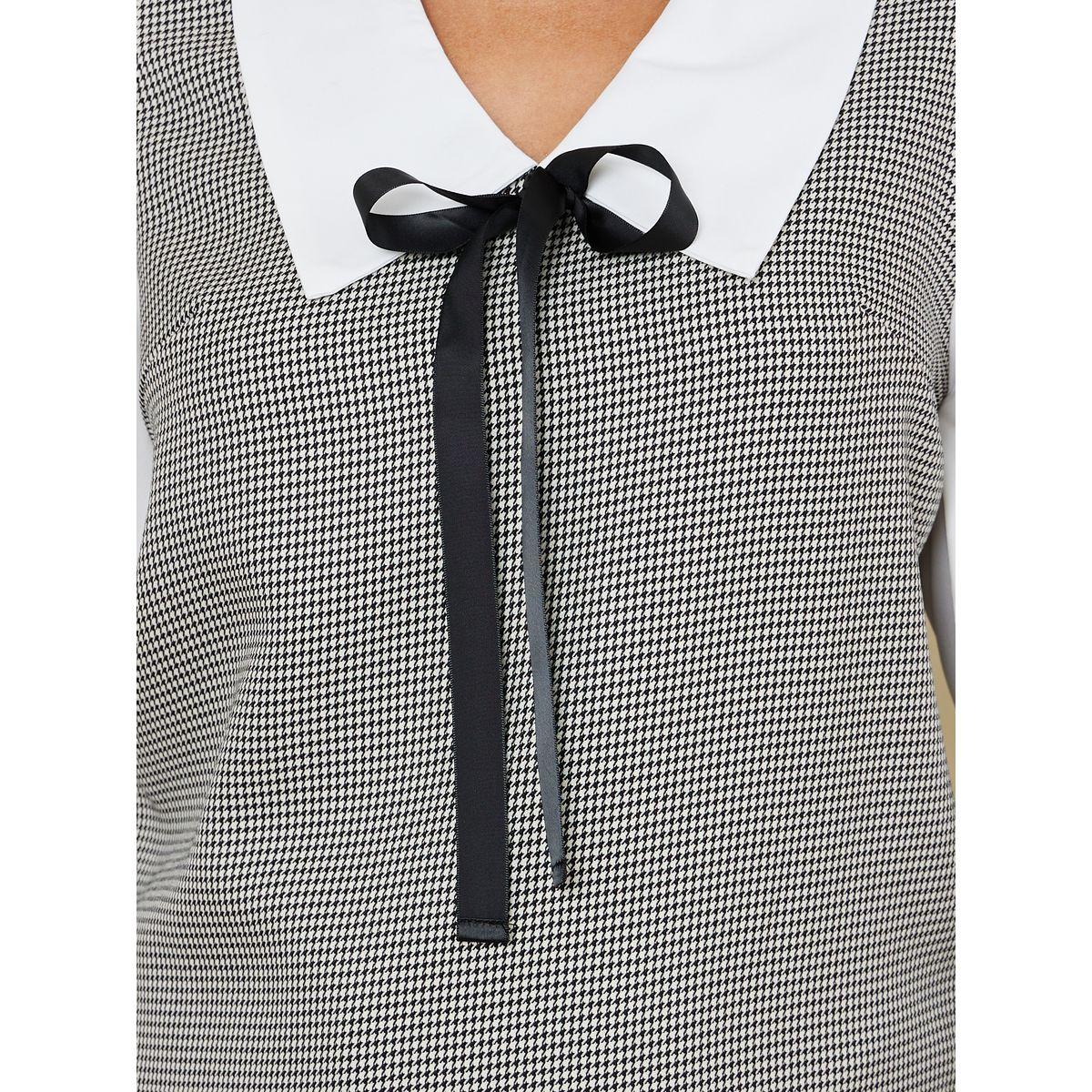 بلوزة مطبعة بمربعات واكمام طويلة-women-clothing-shirtsandblouses-shirts-image-4
