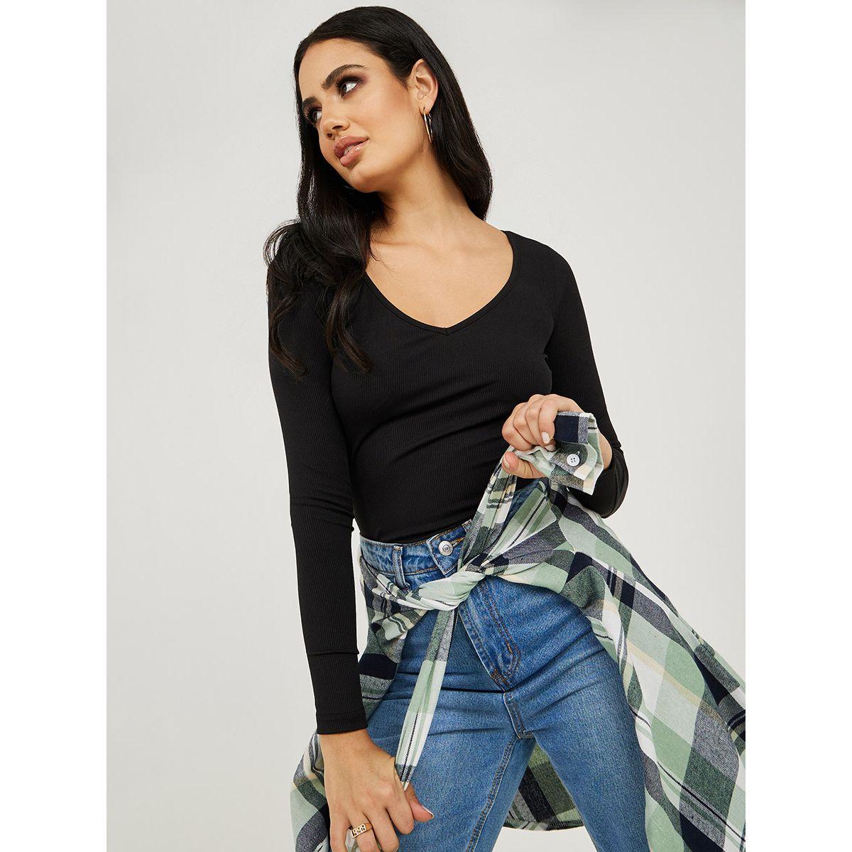 بلوزة محبوكة باكمام طويلة-women-clothing-shirtsandblouses-blouses-image-1