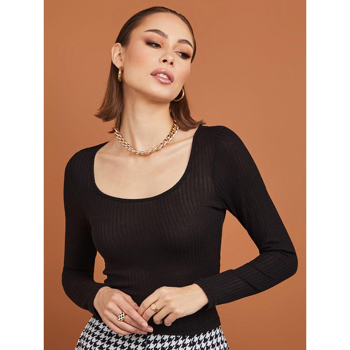 Styli Ribbed Square Neck Fitted Knit Top-women-clothing-shirtsandblouses-blouses-image-3