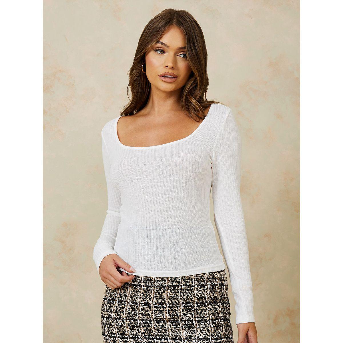 بلوزة مضلعة بياقة واسعة-women-clothing-shirtsandblouses-blouses-image-3