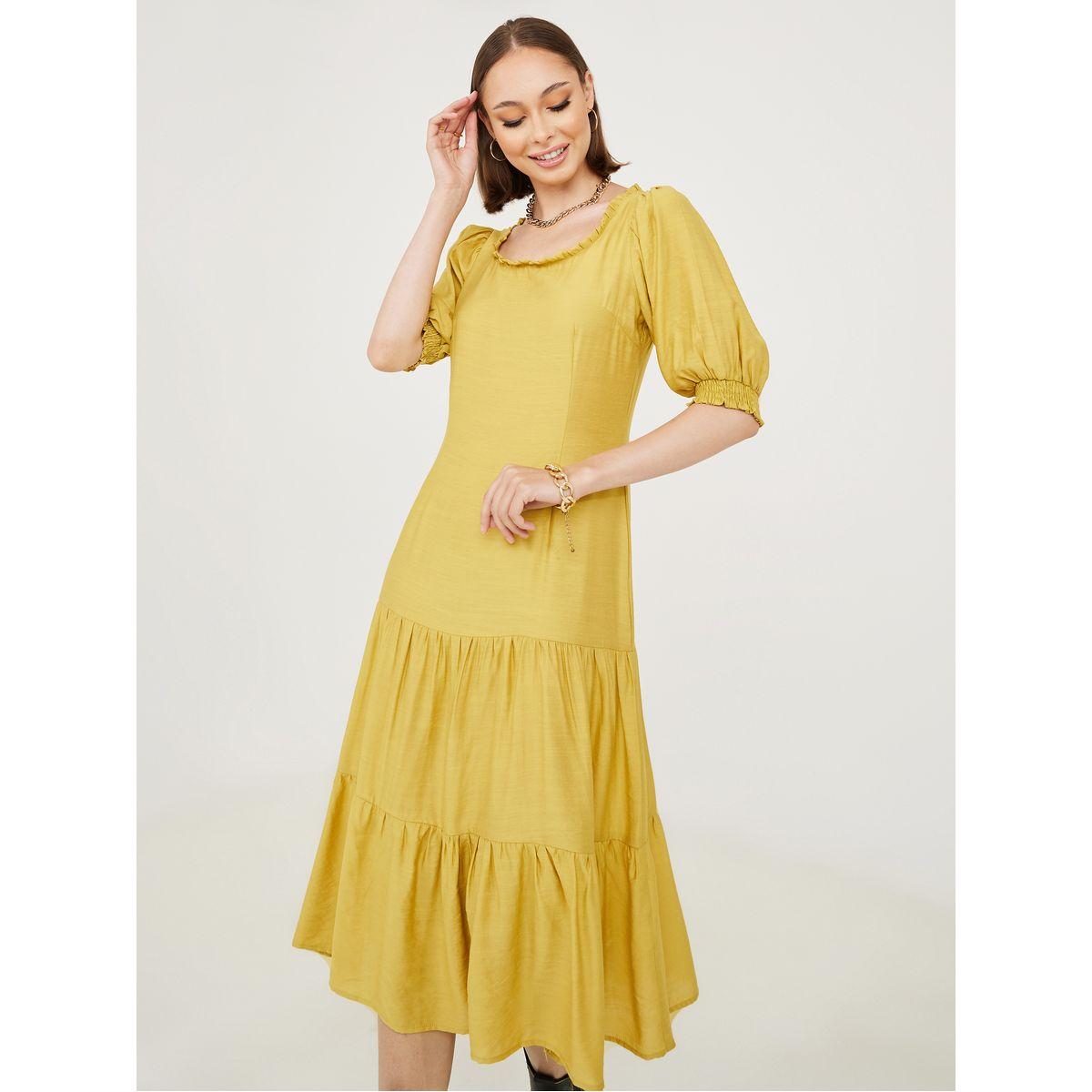 فستان ميدي باكمام قصيرة-women-clothing-dresses-image-1