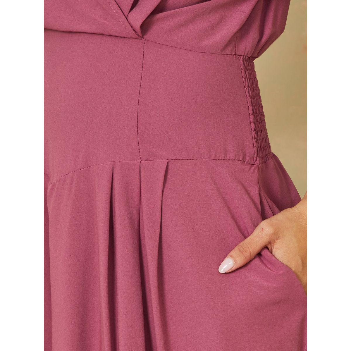 Styli Short Sleeves Wrap Front A-Line Midi Dress-women-clothing-dresses-image-3