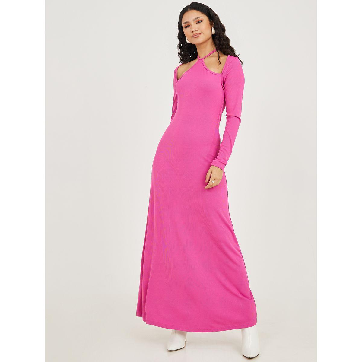 فستان طويل مضلع باكمام طويلة-women-clothing-dresses-image-1