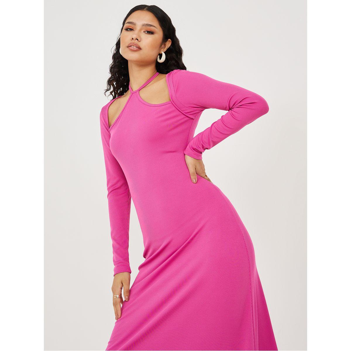 فستان طويل مضلع باكمام طويلة-women-clothing-dresses-image-2