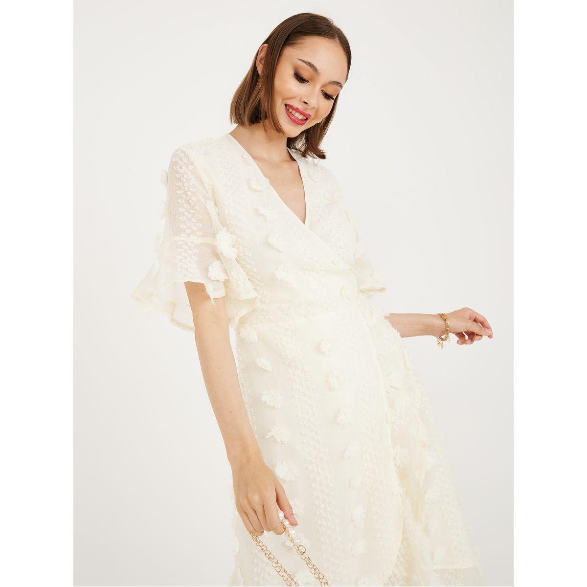 Styli Short Sleeves Self Design Wrap Midi Dress-women-clothing-dresses-image-2