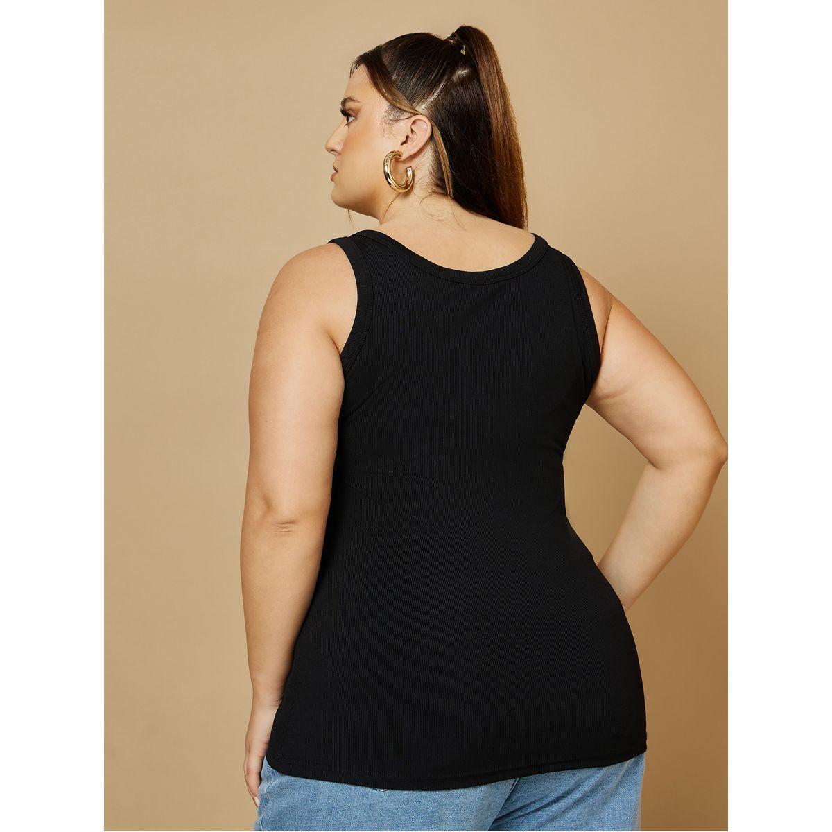 Styli Plus Ribbed Fitted Regular Length Vest-women-clothing-tshirts-image-5
