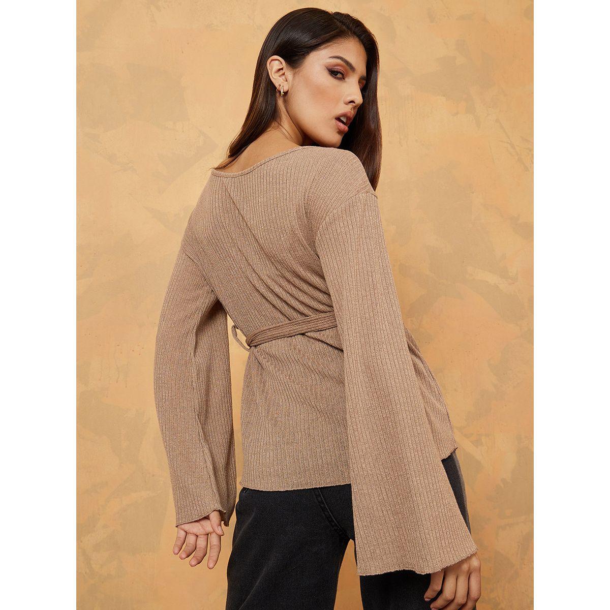 Styli Boat Neck Ribbed Longline Tunic with Tie Belt-women-clothing-shirtsandblouses-blouses-image-4