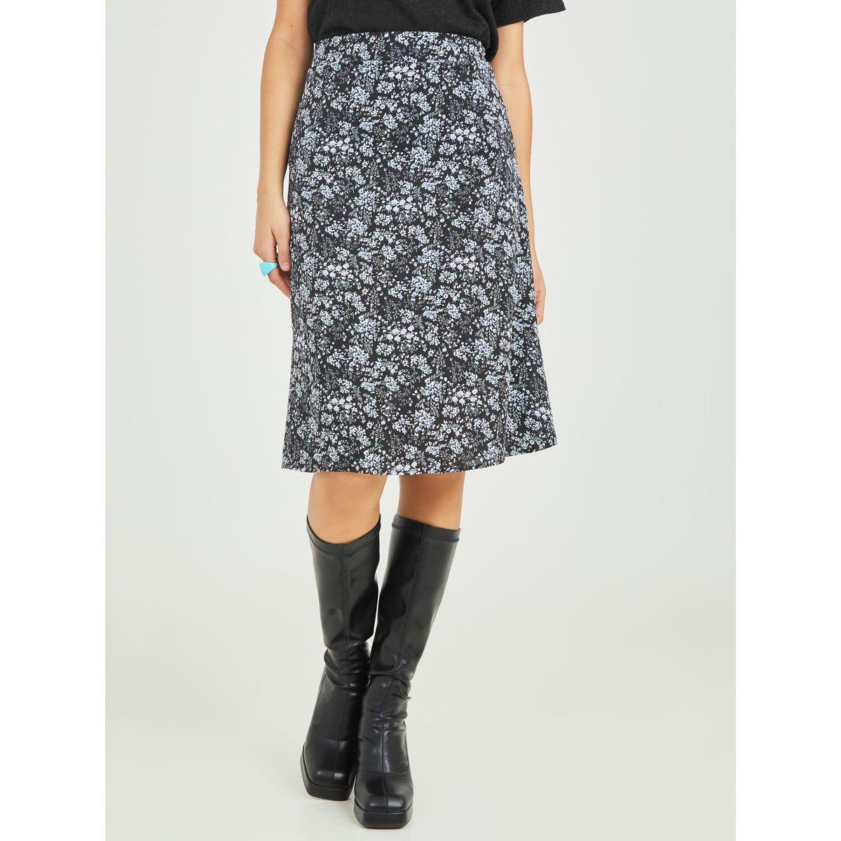 Styli Floral Print Knee Length Skirt-women-clothing-bottoms-skirts-image-2