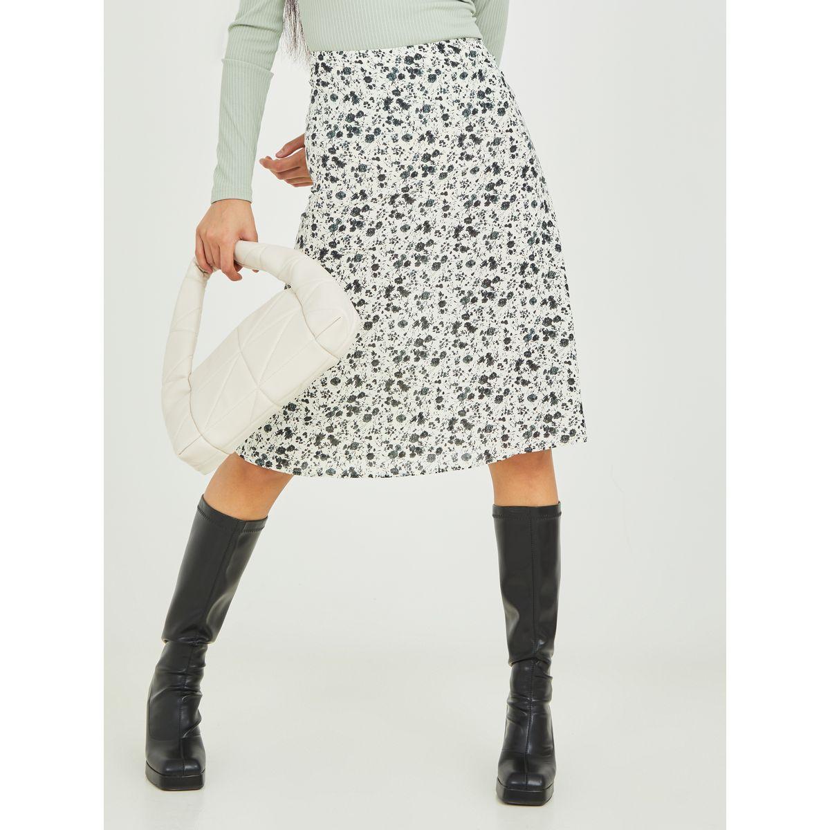 Styli Floral Print Knee Length Skirt-women-clothing-bottoms-skirts-image-1