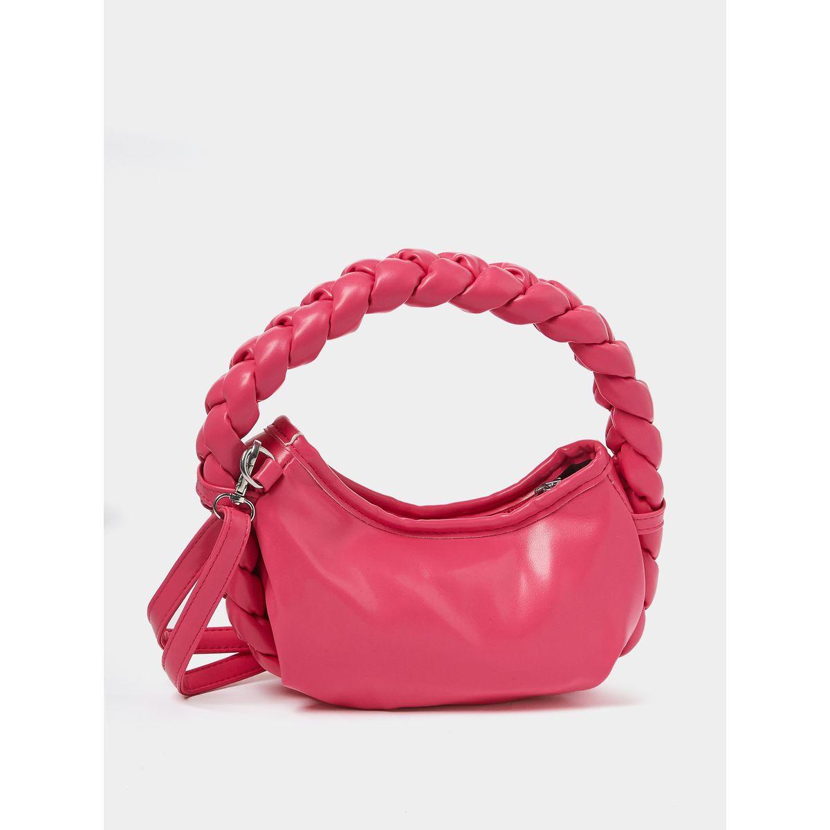 Styli Braided Strap Handbag with Zip Closure-women-bagsandwallets-handbags-image-1