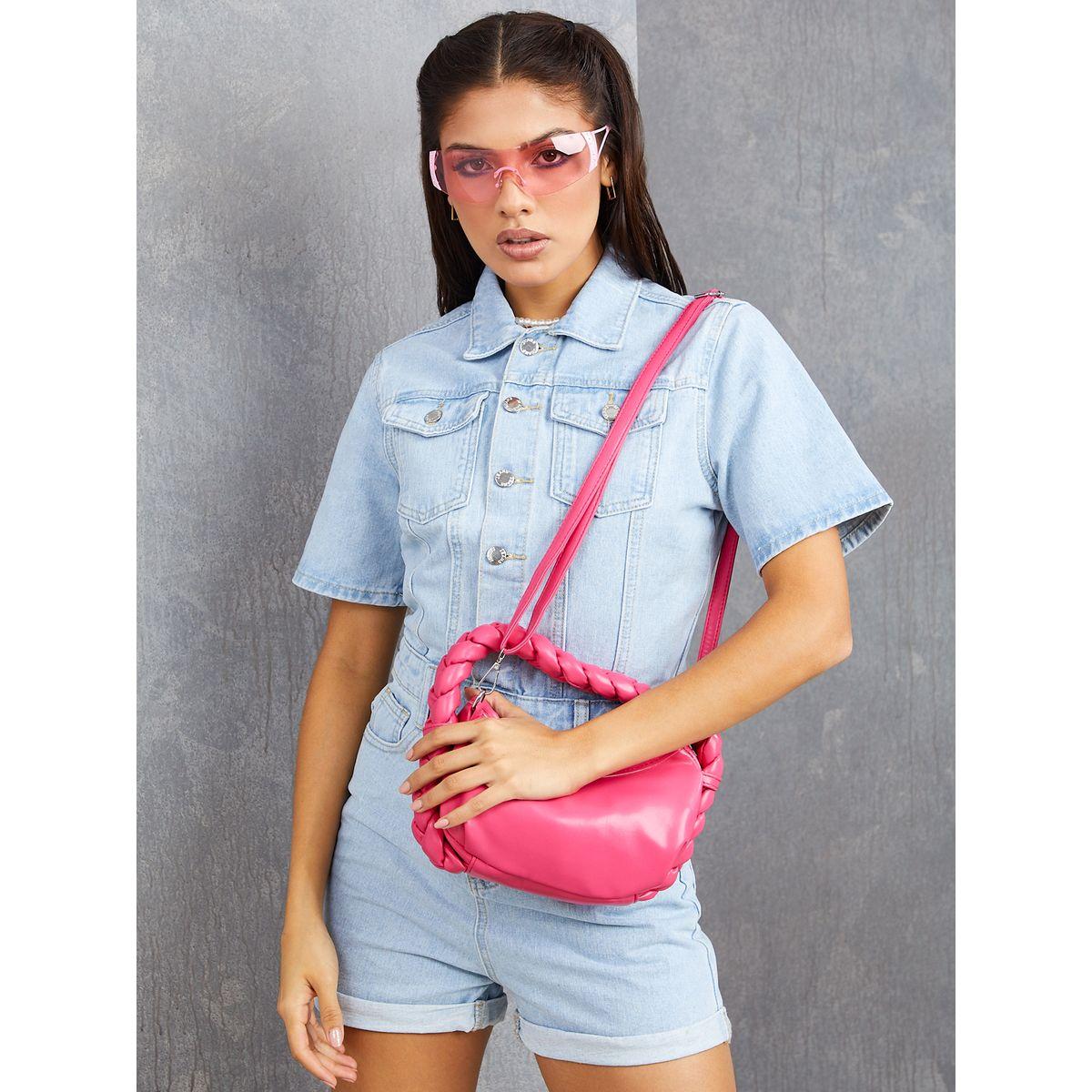 Styli Braided Strap Handbag with Zip Closure-women-bagsandwallets-handbags-image-3