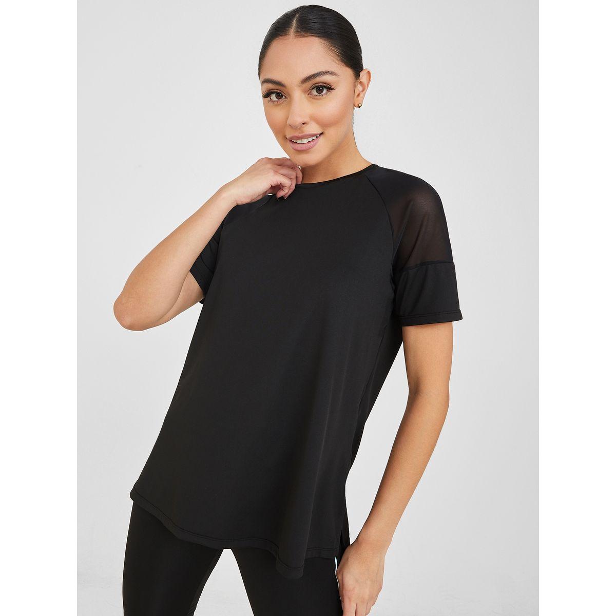 Styli Active Shoulder Mesh Panel Insert Oversized Yoga Active Top-women-clothing-sportswearandactivewear-tshirtsandvests-image-1