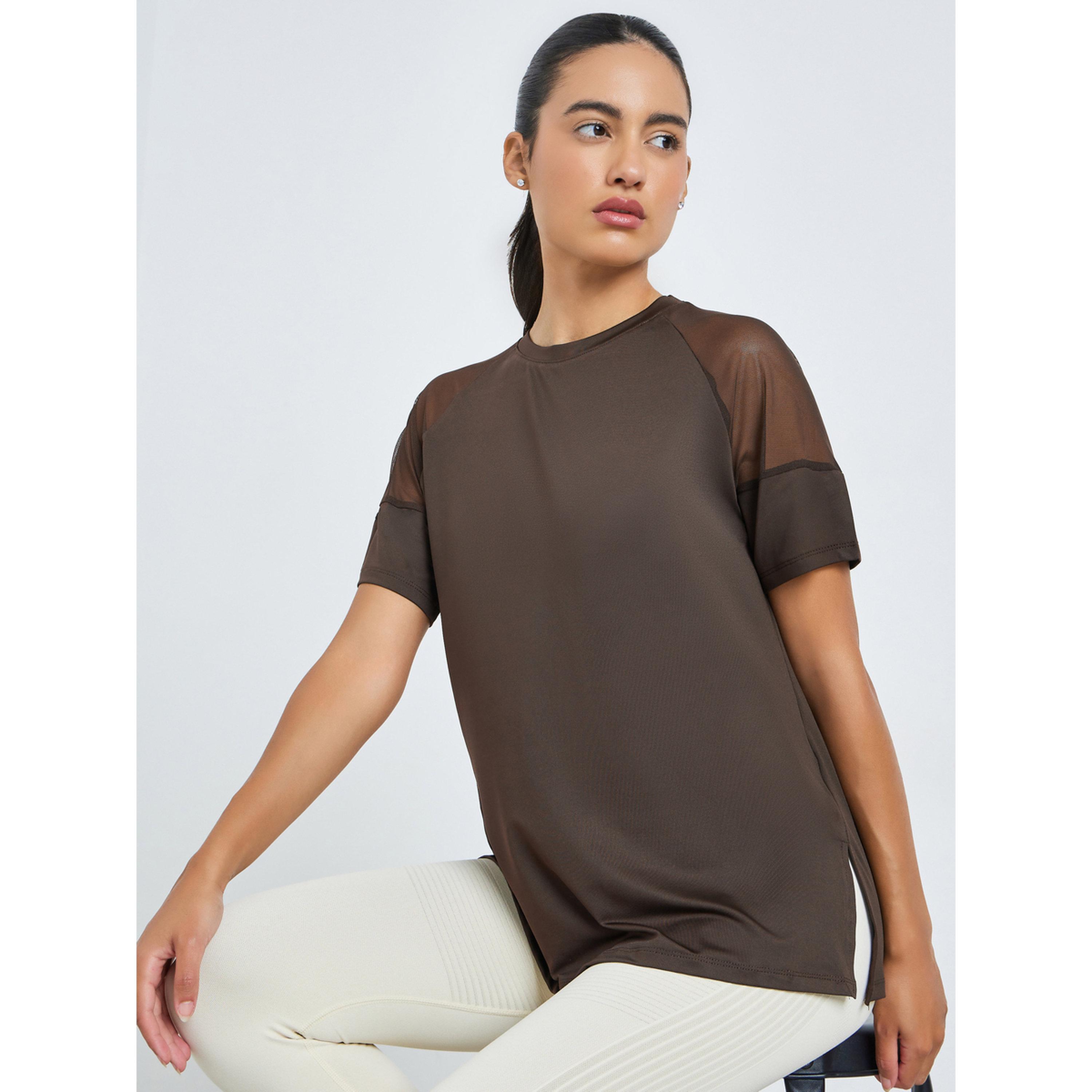 بلوزة يوغا بقصة واسعة مع ألواح شبكية عند الأكتاف-women-clothing-tshirts-image-3