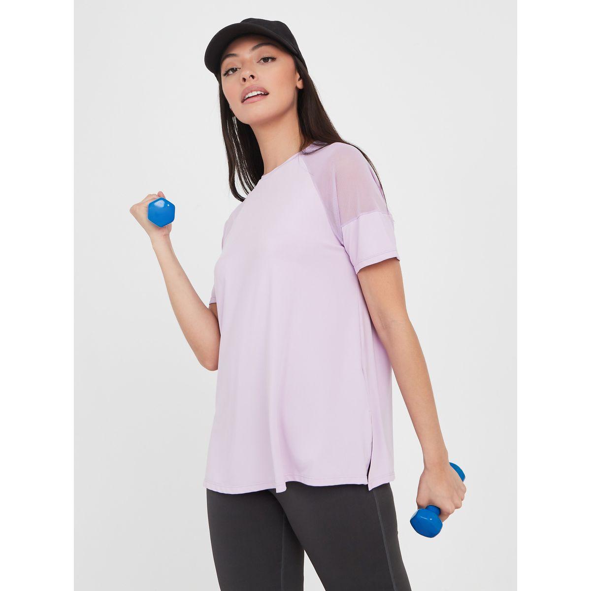Styli Active Shoulder Mesh Panel Insert Oversized Yoga Active Top-women-clothing-sportswearandactivewear-tshirtsandvests-image-1