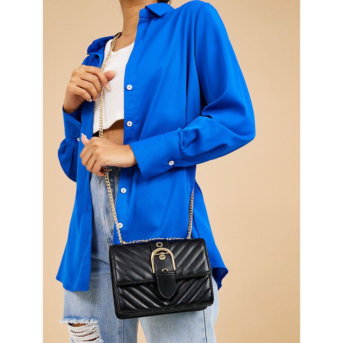Styli Belted Buckle Accent Quilted Shoulder Bag with Chain Strap-women-bagsandwallets-handbags-image-2