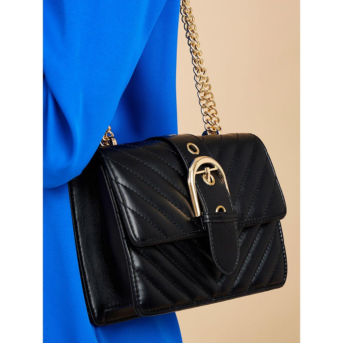 Styli Belted Buckle Accent Quilted Shoulder Bag with Chain Strap-women-bagsandwallets-handbags-image-4