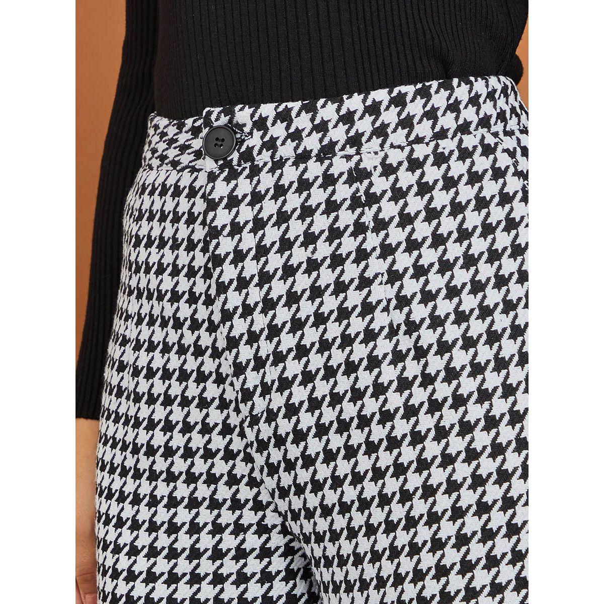 Styli Houndstooth Print Wide Leg Trouser-women-clothing-bottoms-trousers-image-3
