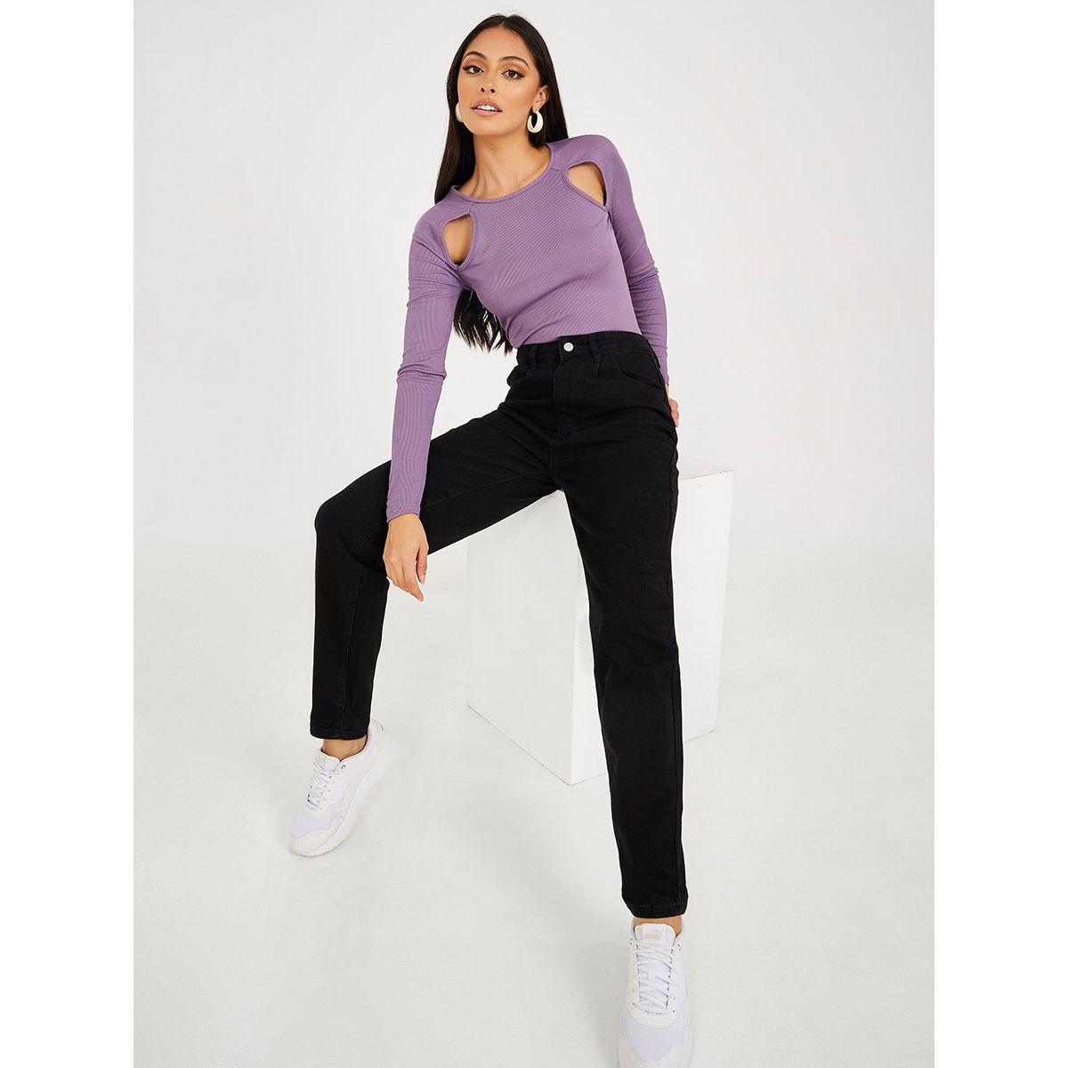 جينز بقصة ضيقة وخصر عالي-women-clothing-bottoms-jeans-image-1