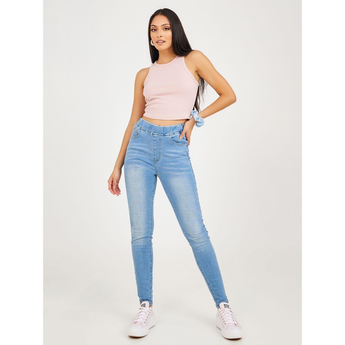 Styli High Waist Elastic Waistband Super Skinny Fit Jeggings-women-clothing-bottoms-jeans-image-1