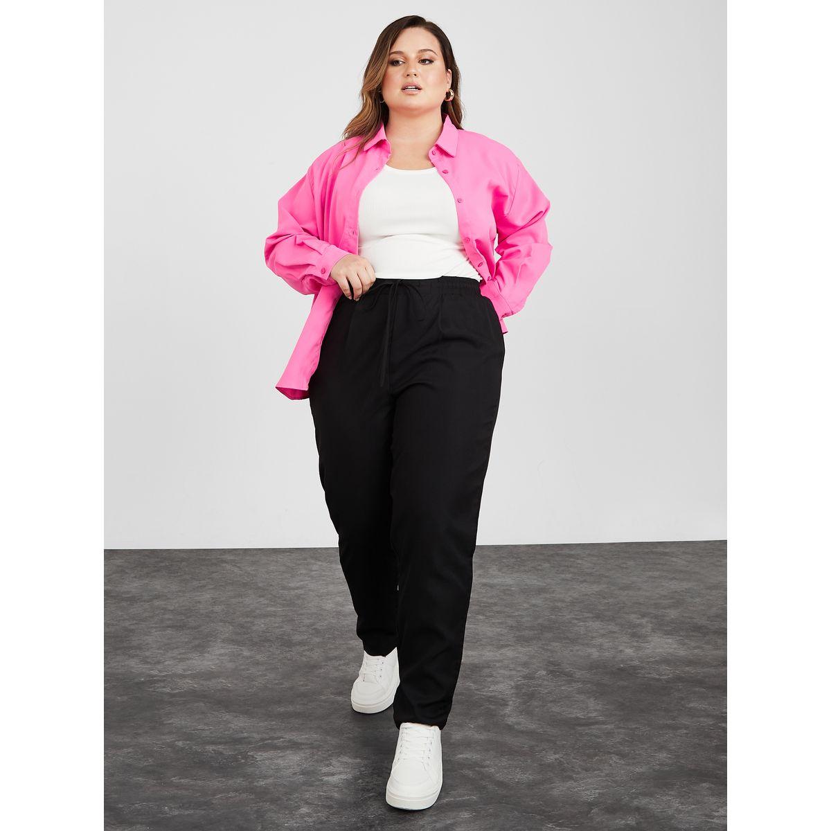 Styli Plus High Waist Woven Casual Tapered Trouser-women-clothing-bottoms-trousers-image-2