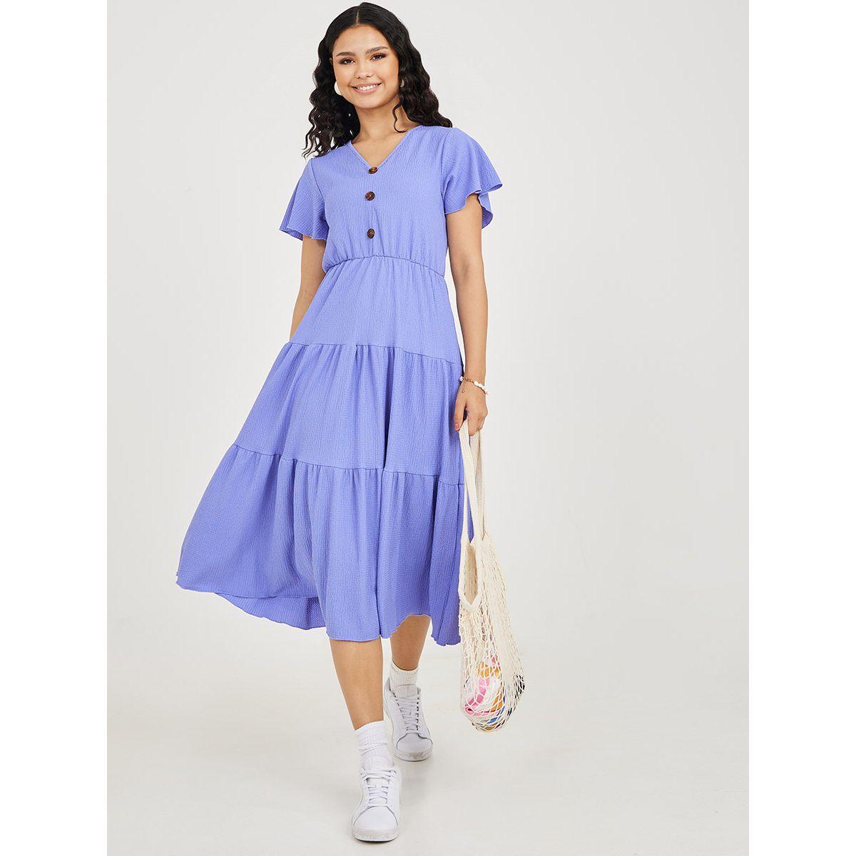 فستان ميدي باكمام قصيرة-women-clothing-dresses-image-1