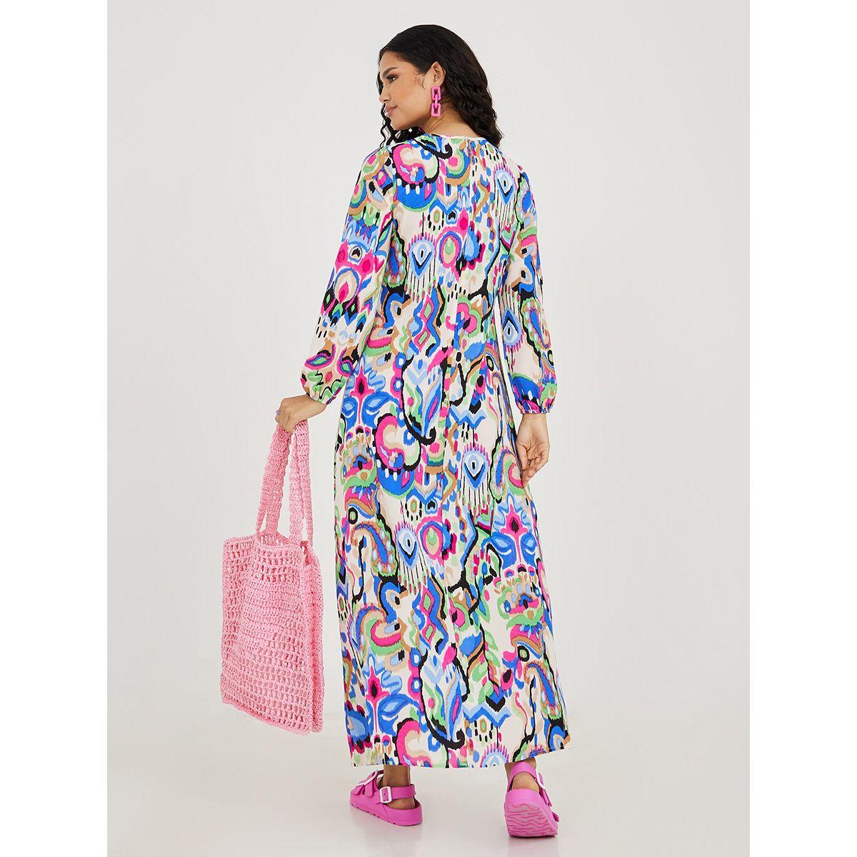 Styli Long Sleeves Abstract Print A-Line Maxi Dress-women-clothing-dresses-image-4