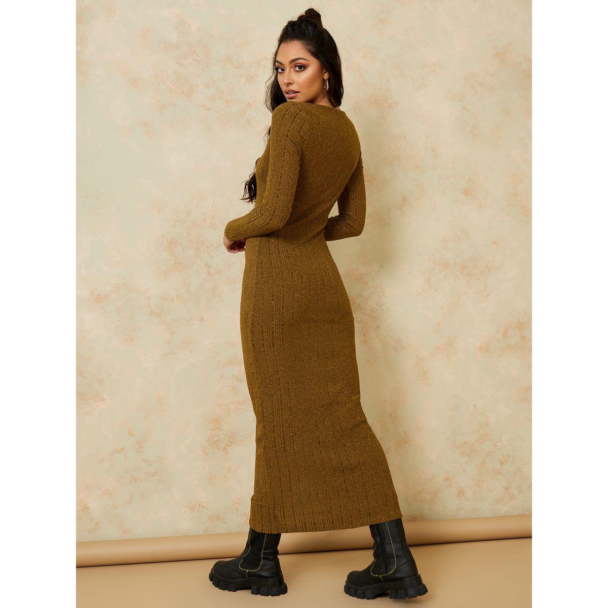 Styli Long Sleeves Full Button Knit Bodycon Maxi Dress-women-clothing-dresses-image-4