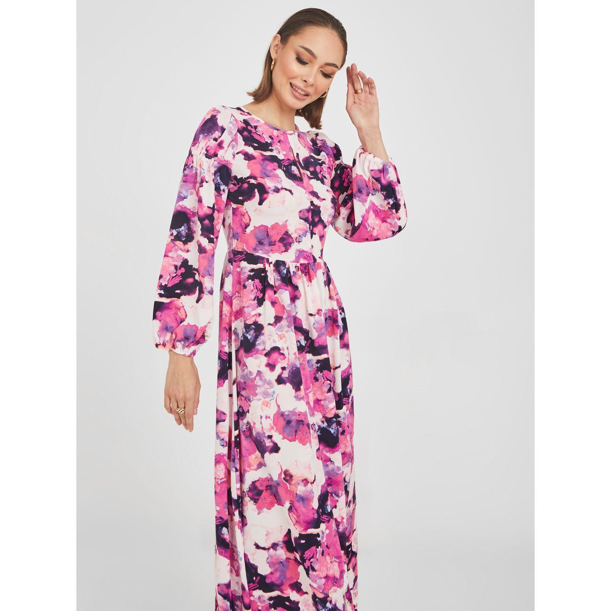 Styli Long Sleeves Floral Print A-Line Maxi Dress-women-clothing-dresses-image-2