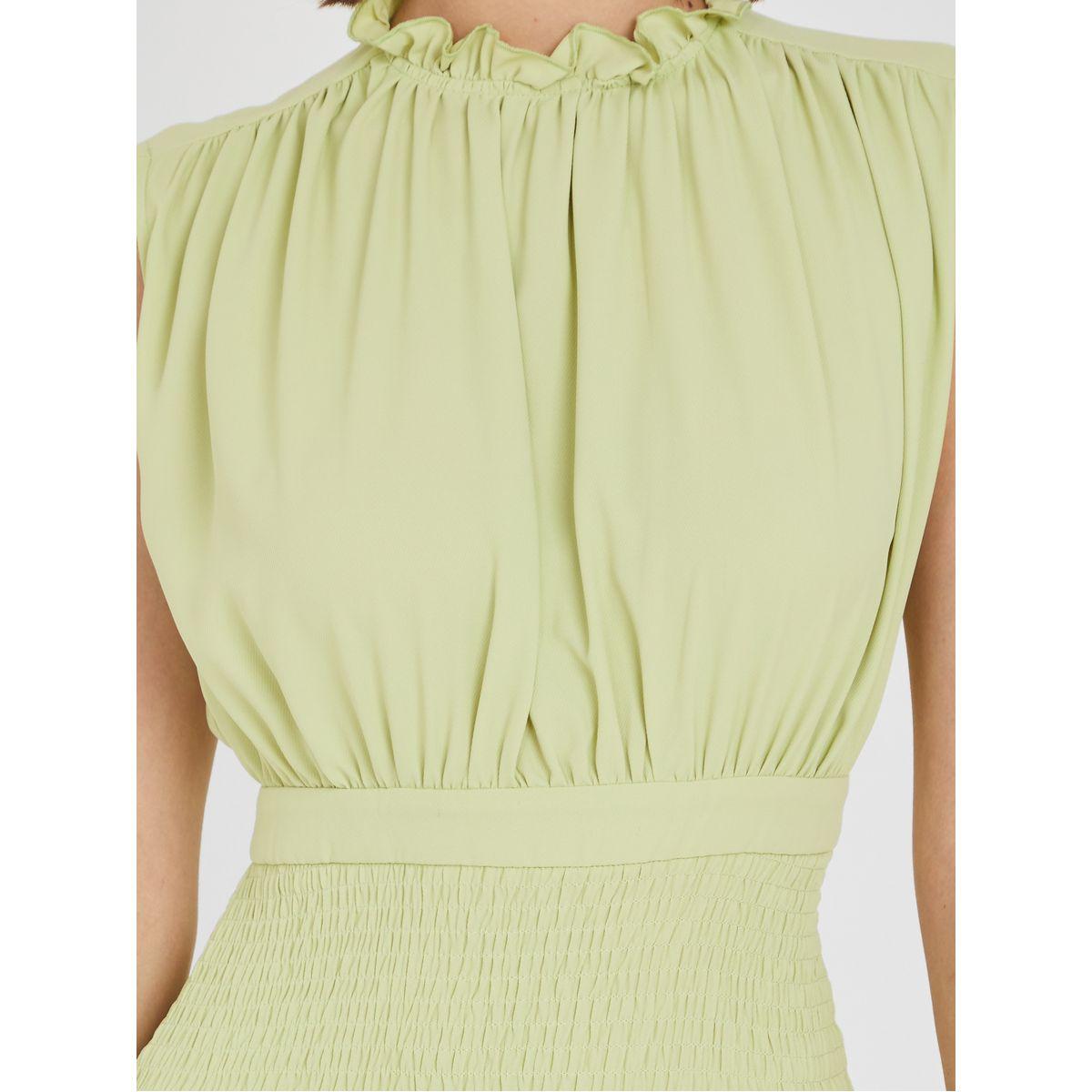 Styli Sleeveless High Neck Smocked Detail A-Line Midi Dress-women-clothing-dresses-image-3