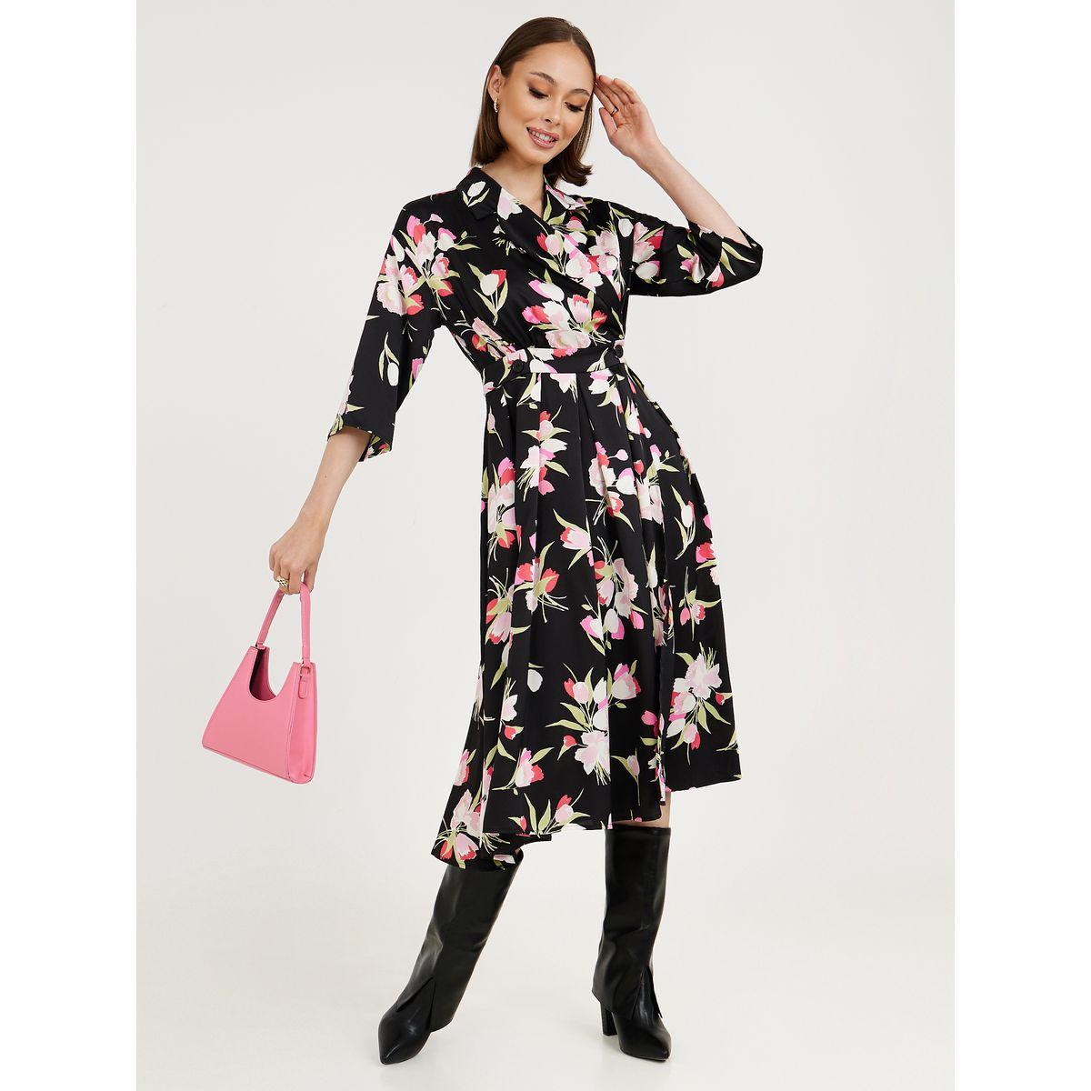 فستان ميدي مطبعة بزهور-women-clothing-dresses-image-1
