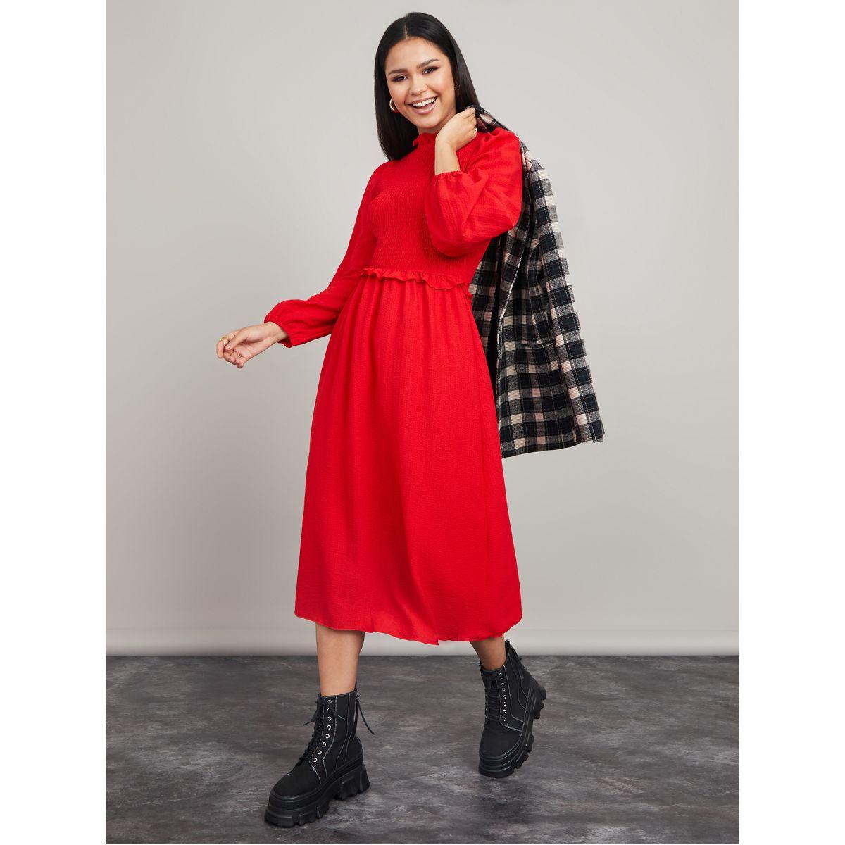 فستان ميدي باكمام طويلة-women-clothing-dresses-image-2