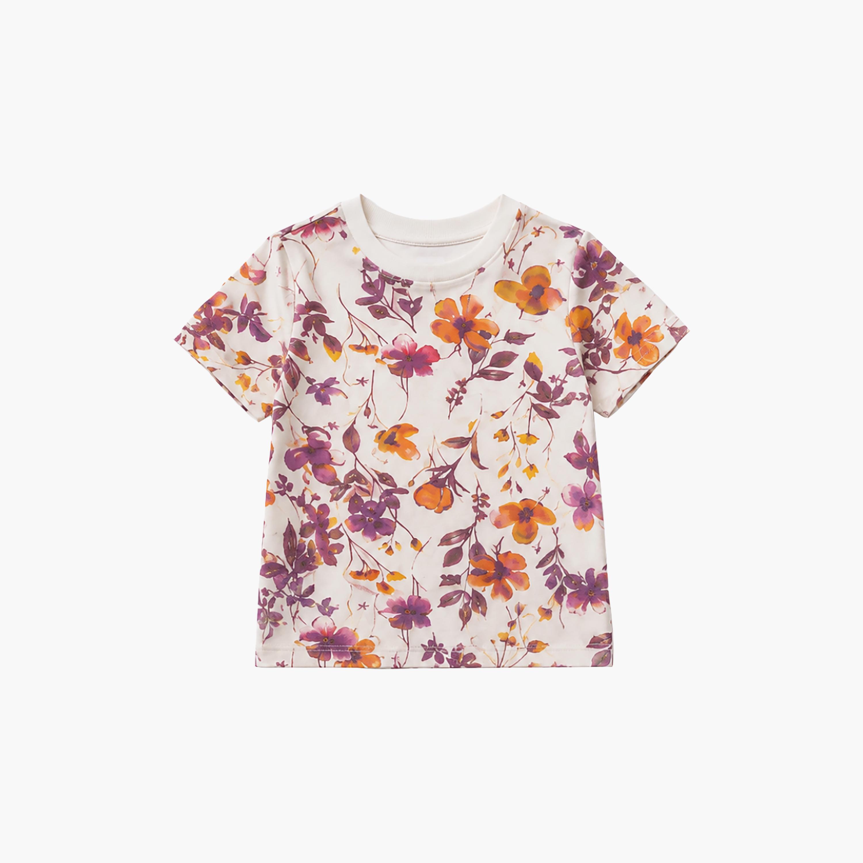 Babyqlo Floral Short Sleeves T-Shirt & Shorts Co-ord Set-baby-girls-clothing-setsandcoords-image-7