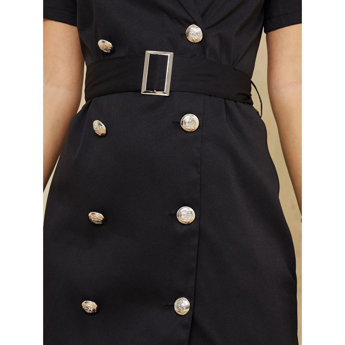 Styli Short Sleeves Belted Blazer Knee Length Dress-women-clothing-dresses-image-3