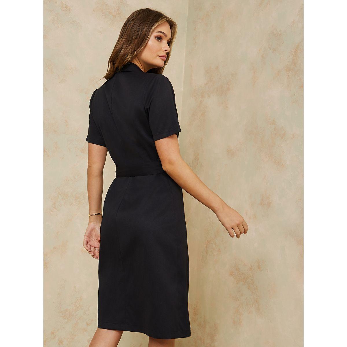 Styli Short Sleeves Belted Blazer Knee Length Dress-women-clothing-dresses-image-4