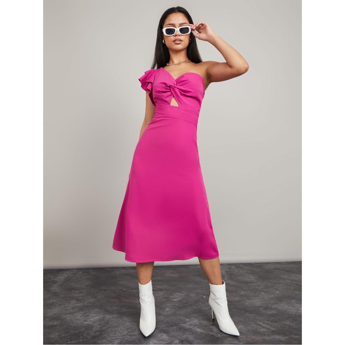 فستان ميدي بكتف واحد-women-clothing-dresses-image-1