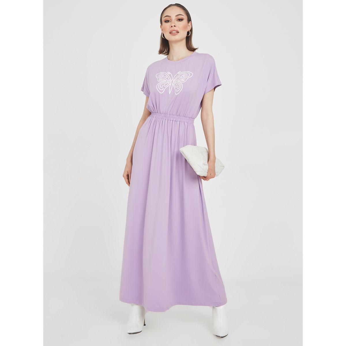 فستان طويل باكمام قصيرة-women-clothing-dresses-image-1