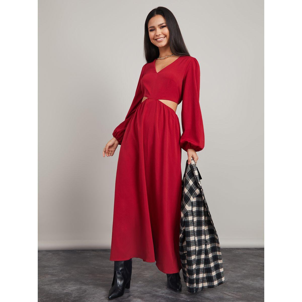 فستان طويل باكمام بالون-women-clothing-dresses-image-1