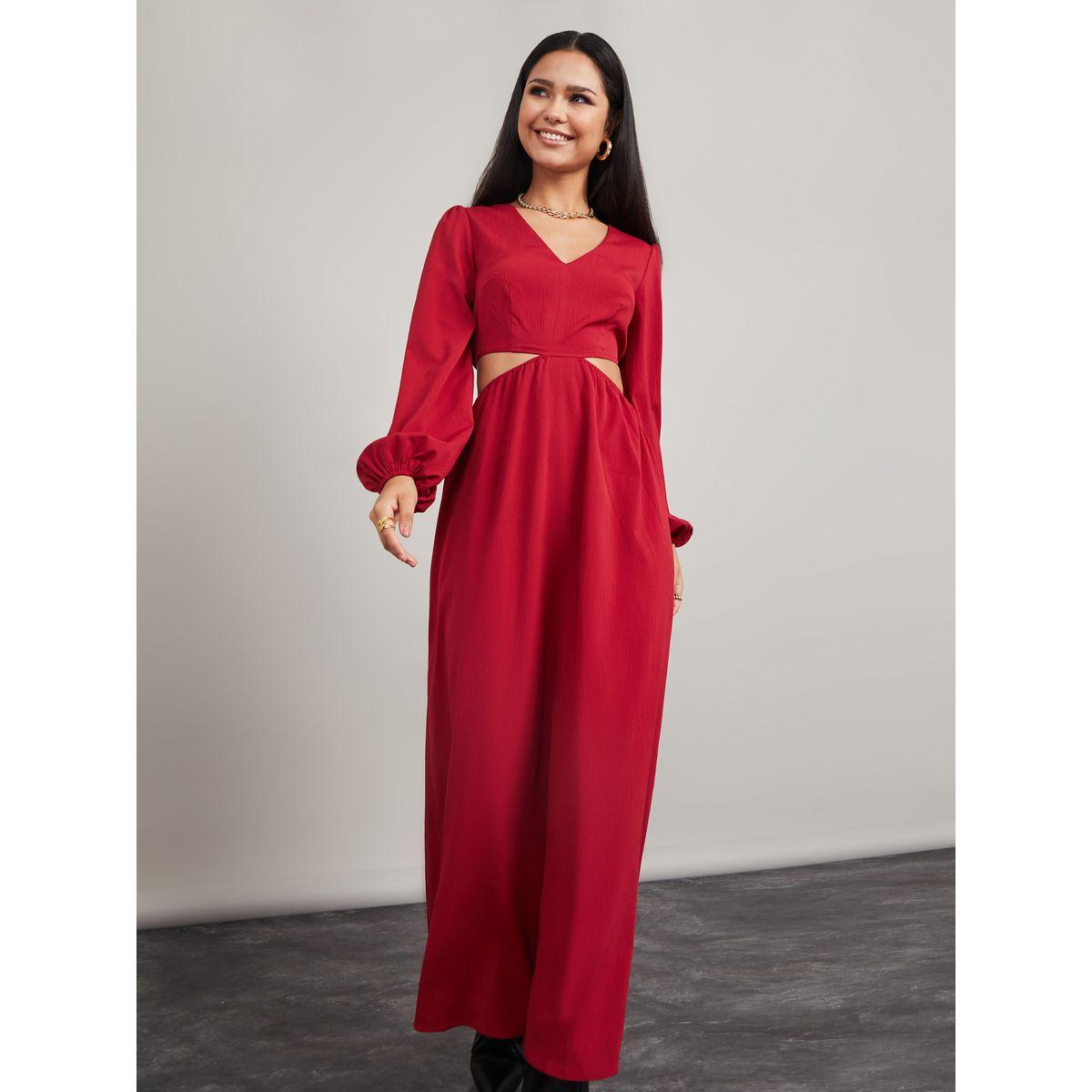 فستان طويل باكمام بالون-women-clothing-dresses-image-2