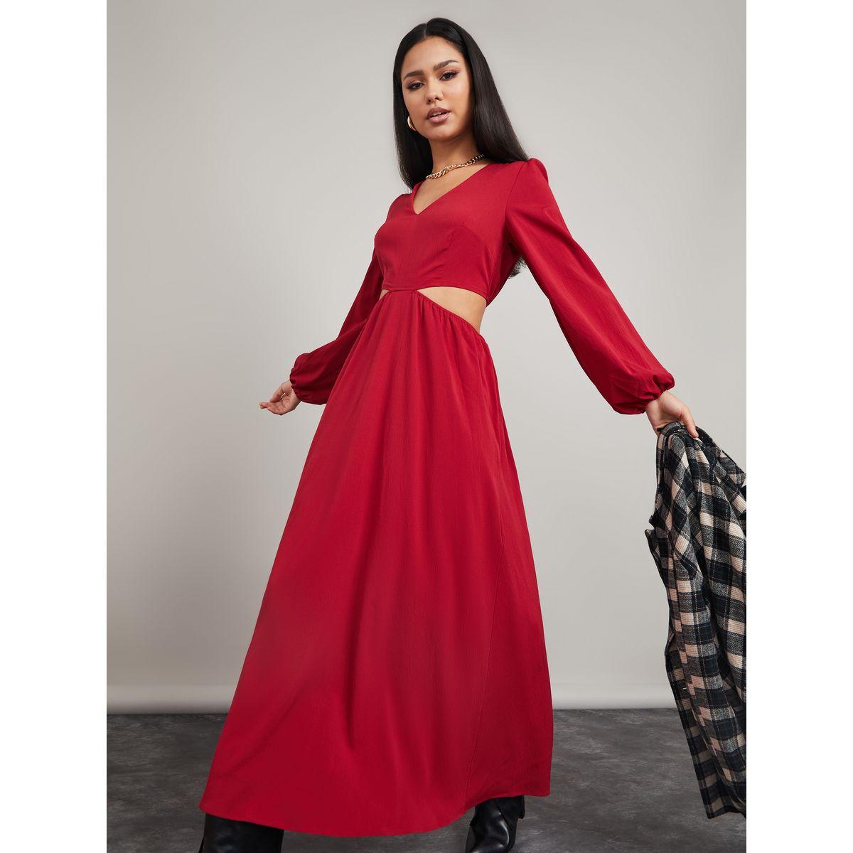 فستان طويل باكمام بالون-women-clothing-dresses-image-5