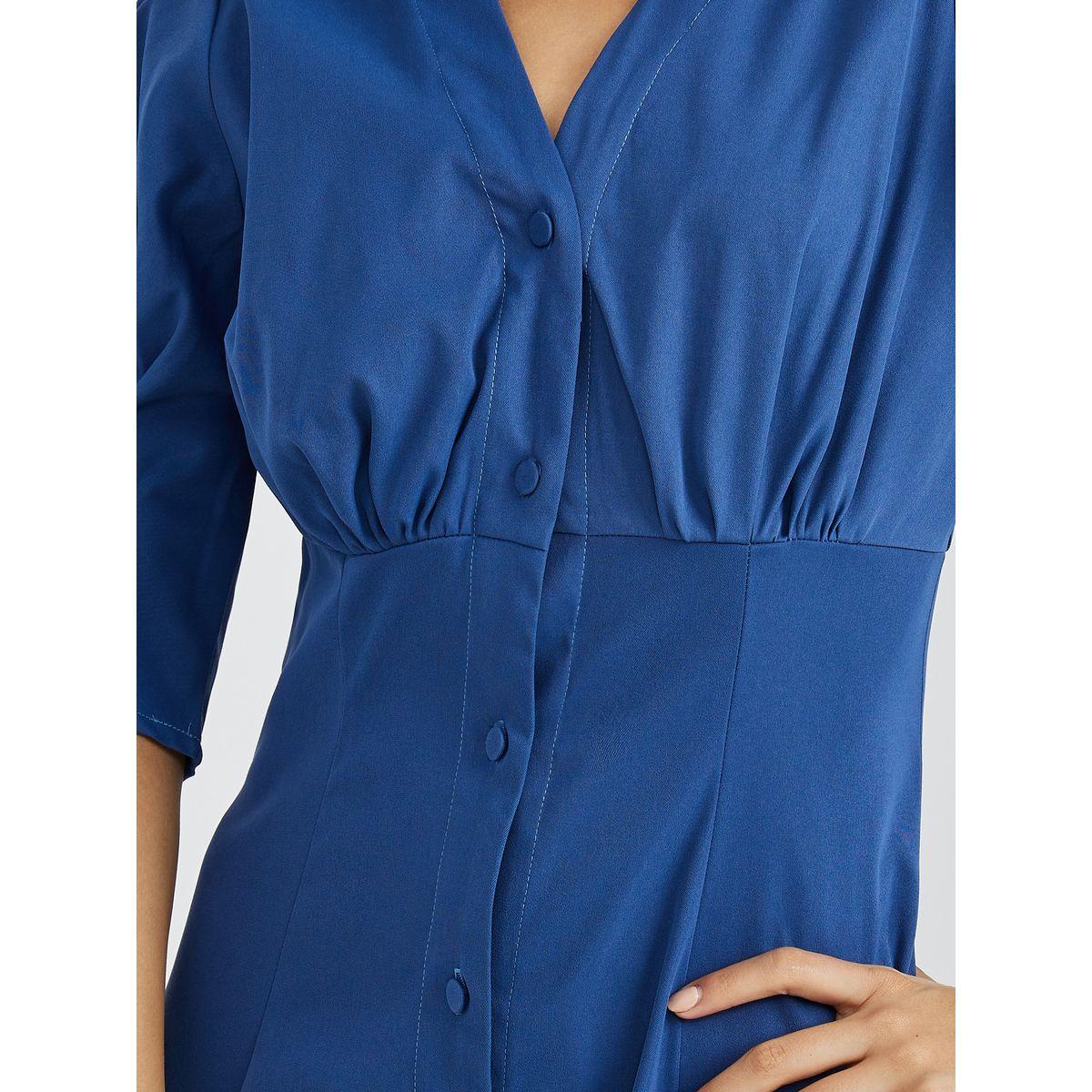 فستان ميدي باكمام مكبلة وازرار-women-clothing-dresses-image-3