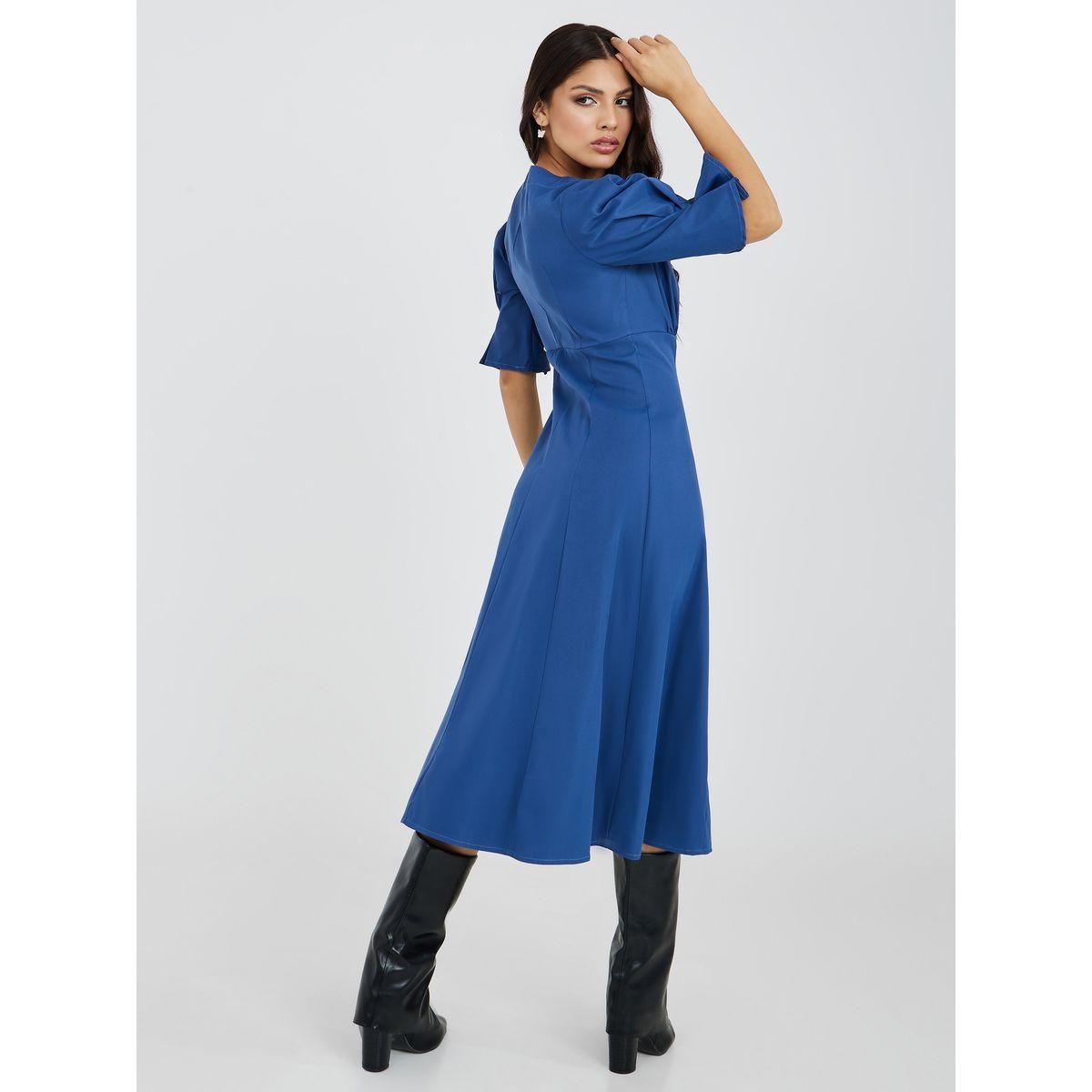 فستان ميدي باكمام مكبلة وازرار-women-clothing-dresses-image-4